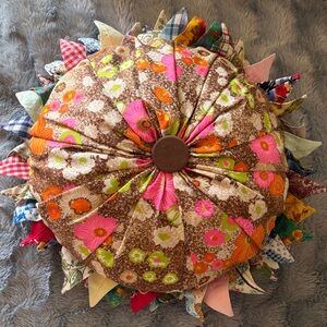 Colorful Patchwork Holiday Pillow